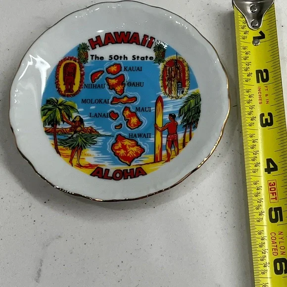 Vintage Hawaii Plate The 50th State Aloha Hawaii Souvenir Plate - Picture 4 of 5